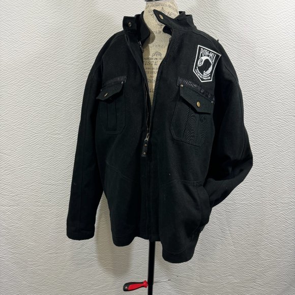 U.S. Services Valiant K&S POW*MIA Black Denim Bomber Jacket & Fleece Vest - Picture 5 of 15